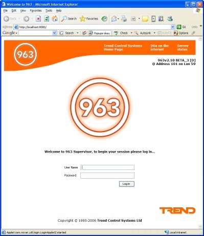 963 Web login page