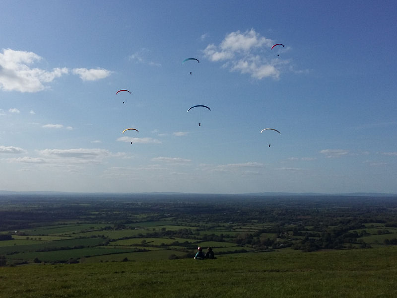Paragliders over the Dyke
